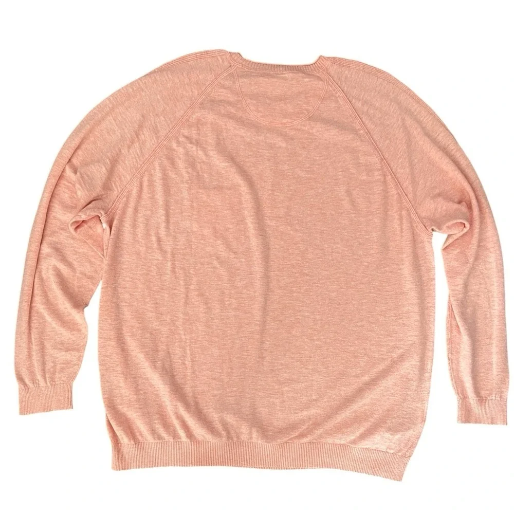 Tommy‎ Bahama Men's Long Sleeve Crew Neck Sweater Salmon Peach Casual Pullover